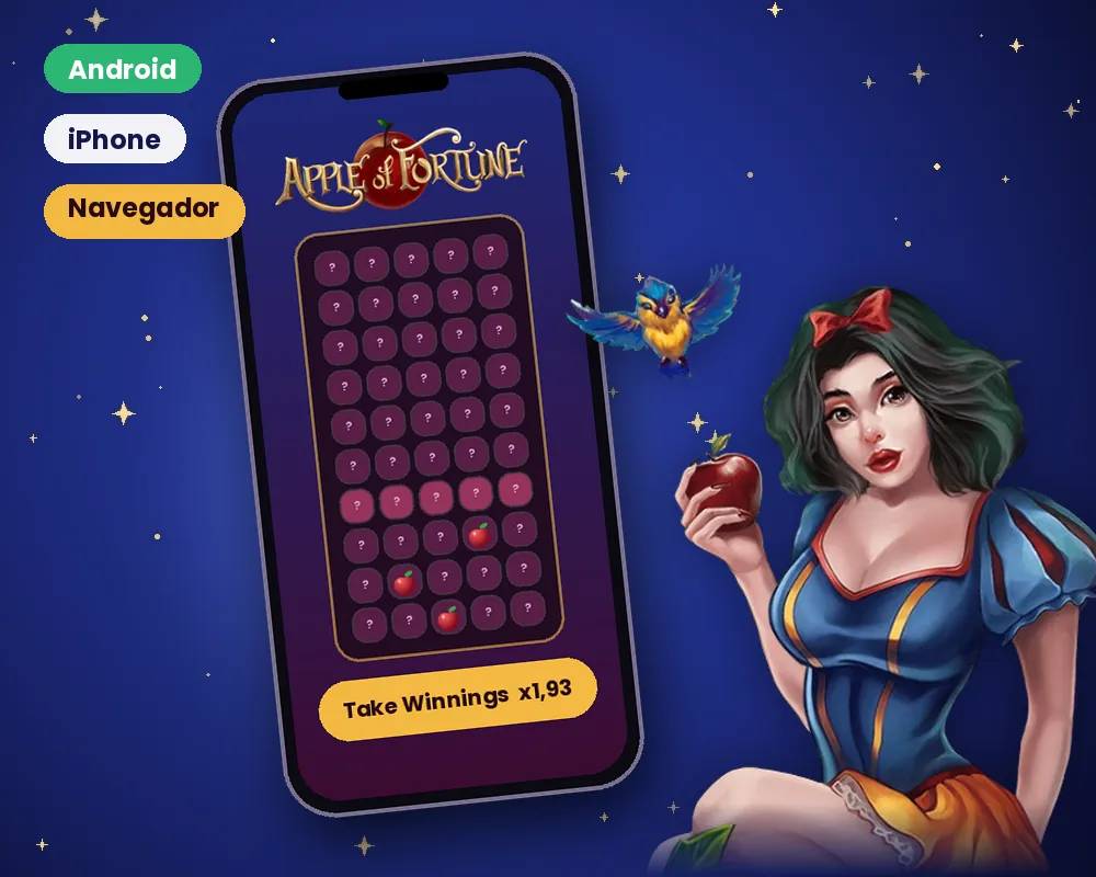 Apple of Fortune app en celular: tablero de manzanas en Android e iPhone