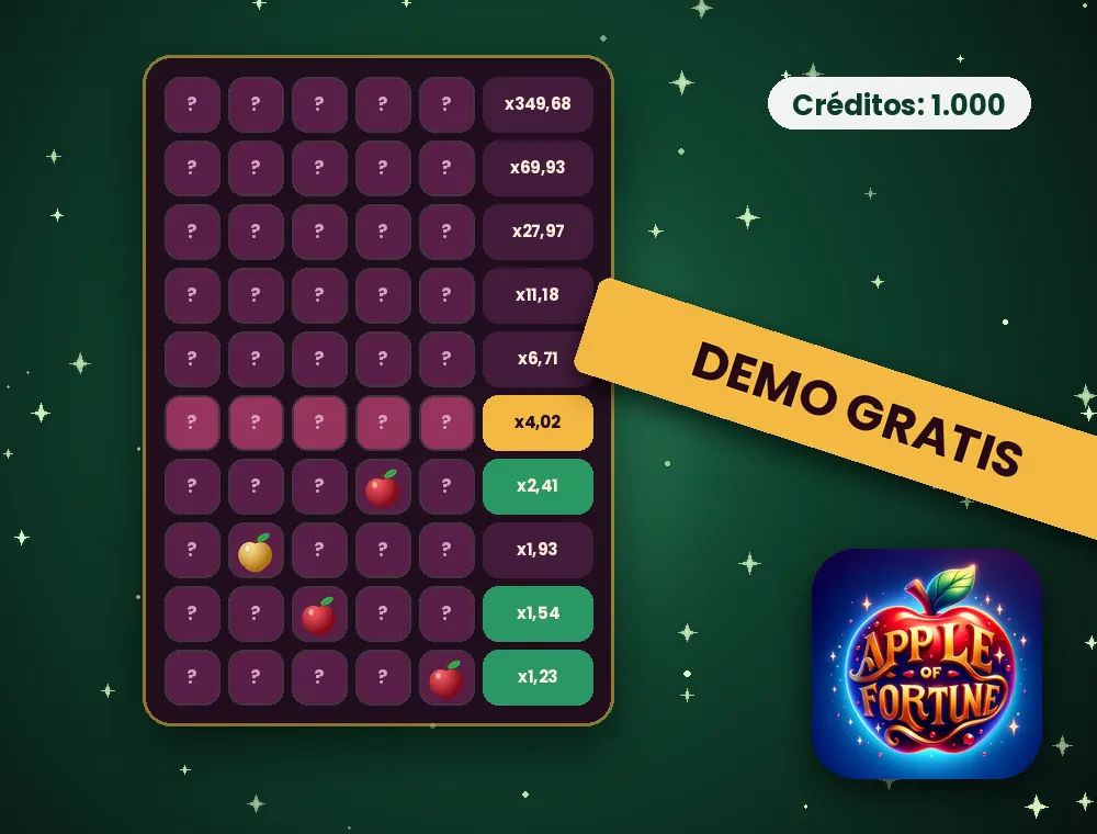 Apple of Fortune demo gratis con créditos virtuales